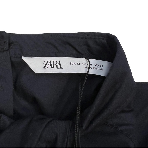 Zara Blogger Favorite Mini Dress with Knot in Midnight Navy Size M NWT - Picture 13 of 16